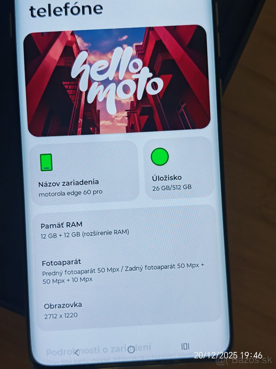 Predám nový telefón Motorola Edge 60 Pro 12+12GB/512GB - 4