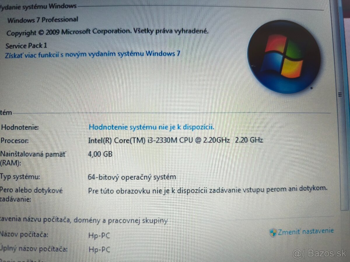 predám Hp probook 4330s , Intel core i3 , 4gb ram , Win 7 - 4