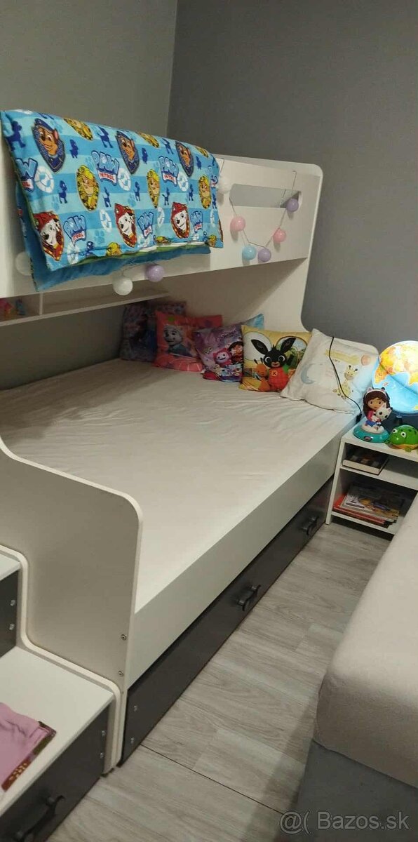 Detska poschodová postel s prístelkou max 3 - 4