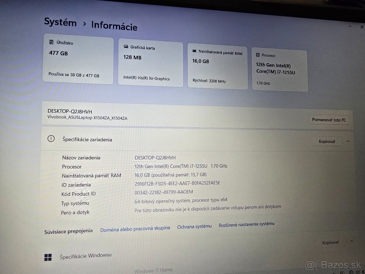 Asus Vivobook 15 v najvyssej konfiguracii so 16 gb ram intel - 4