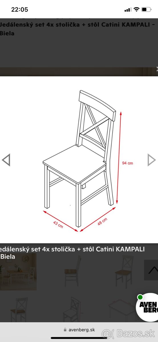 Jedálenský stôl + 4 stoličky - 4