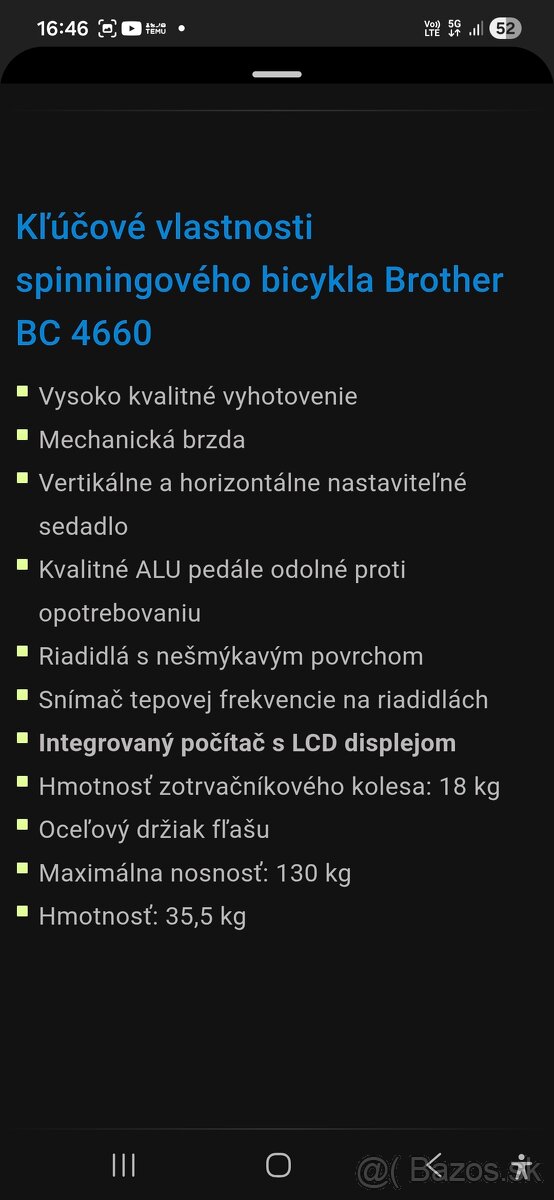 Cyklistický trenažér Brother BC4660 - 4