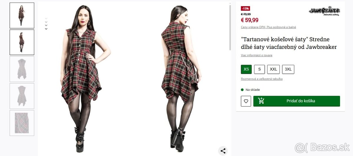 Tartanové košeľové šaty - 4