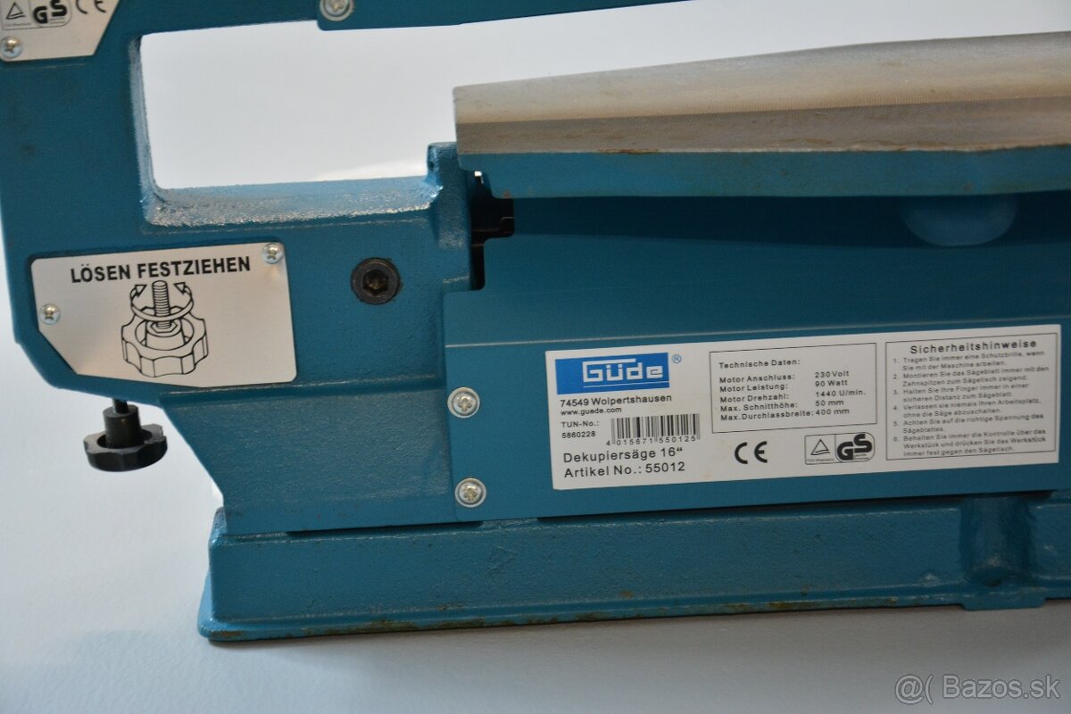 Predám pílu Güde, model SS 16A. - 4