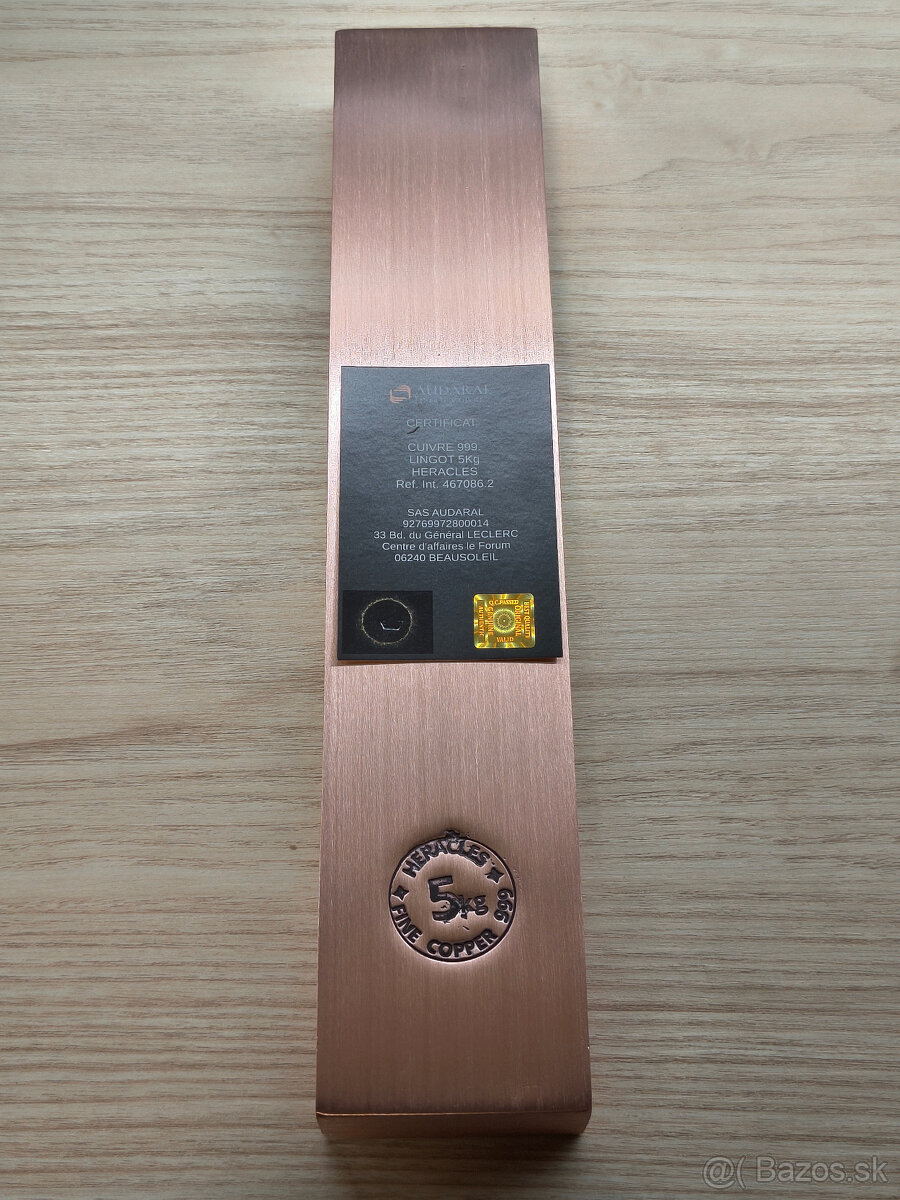 5kg medená investičná tehla/ingot .999 - 4