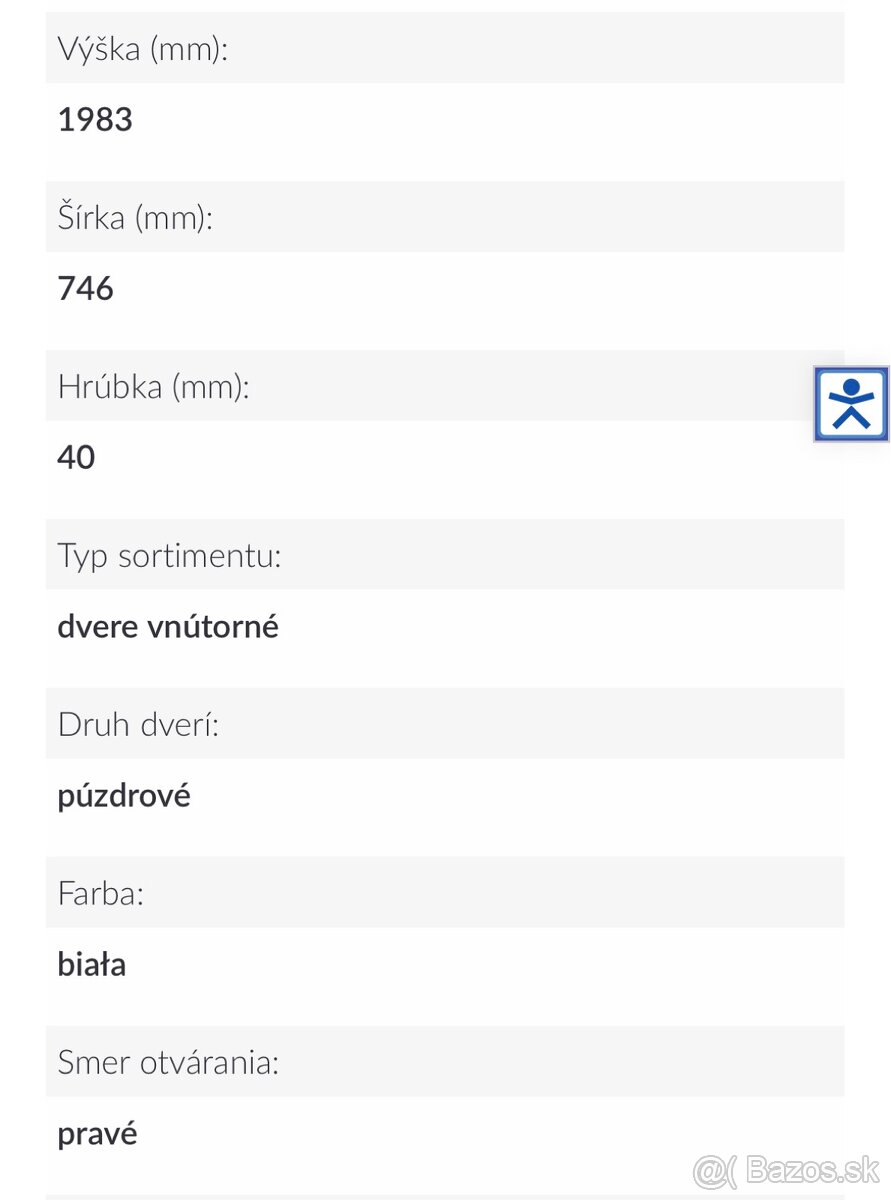 Dvere interiérové pravé 70 plné nové - 4