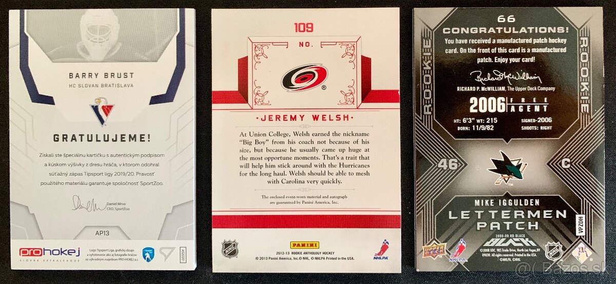 Predám patch, signature hokejové karty - 4