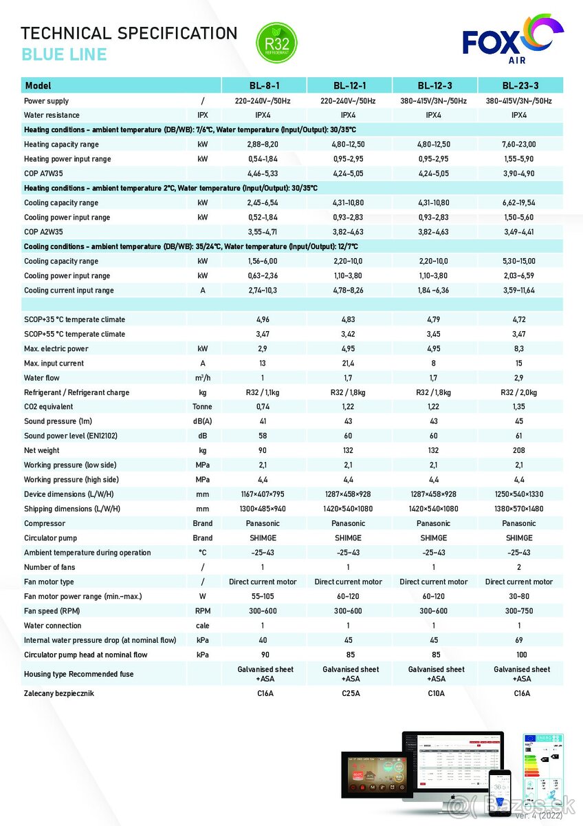 Predám nové tepelné čerpadlá FoxAIR BL-23-3 23kW -3 fázové - 4