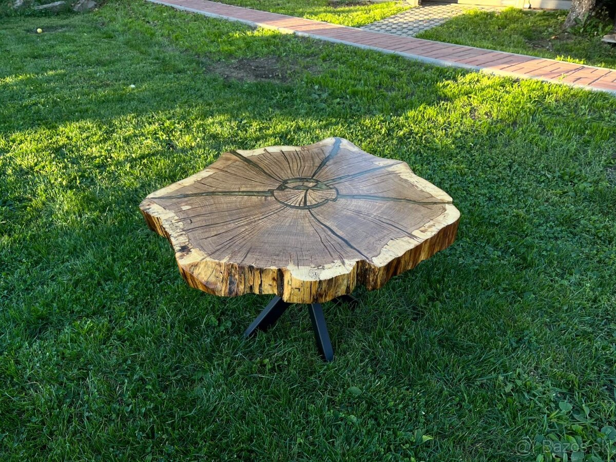 Stôl z masívneho duba a epoxidu - 4