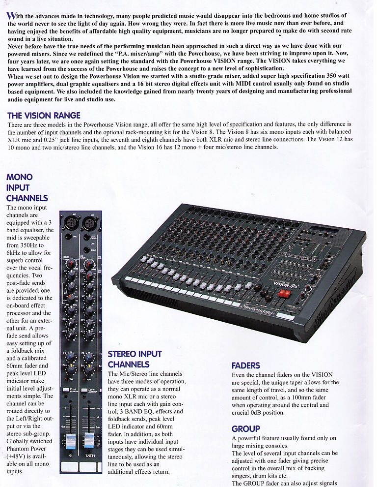 Predám Studiomaster Powerhouse Vision 912 - 4