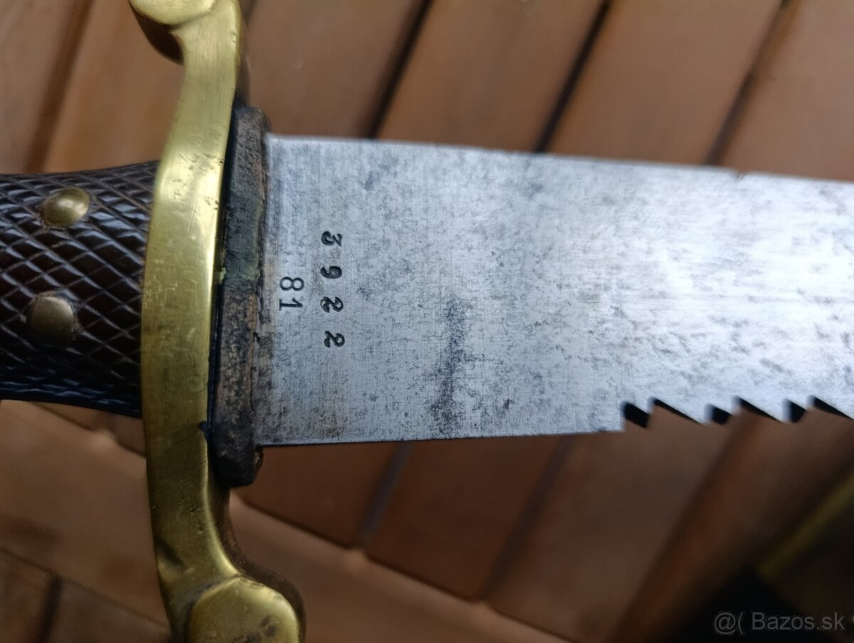 Švajčiarský vojenský tesák M1875 s pilou - 4