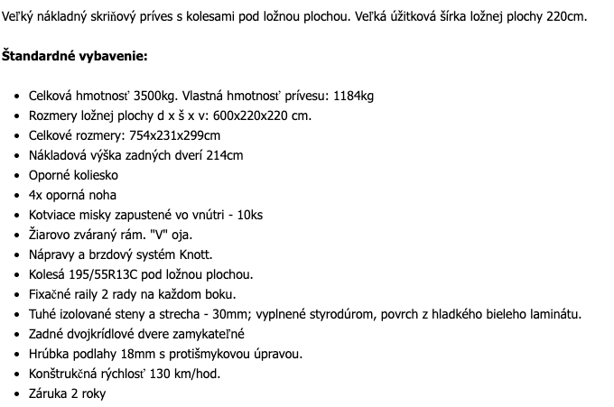 SKRIŇOVÝ VOZÍK BIG CARGO TFSP 600 TOMPLAN 3000kg - 4