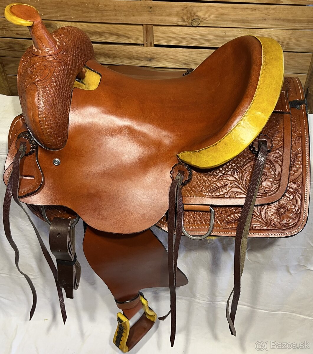 Westernový sedlový komplet 10) rezato hnědé Twist - 4