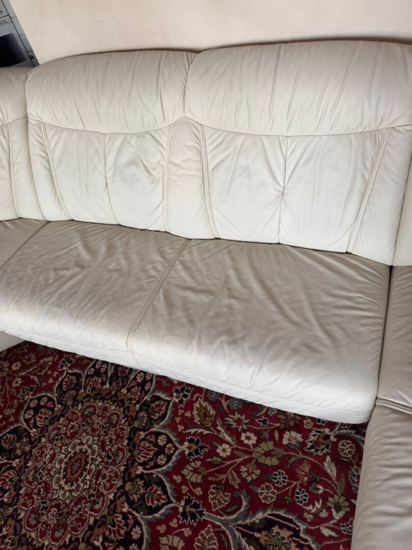 Světlá kožená sedačka do Účka, 4979 - 4