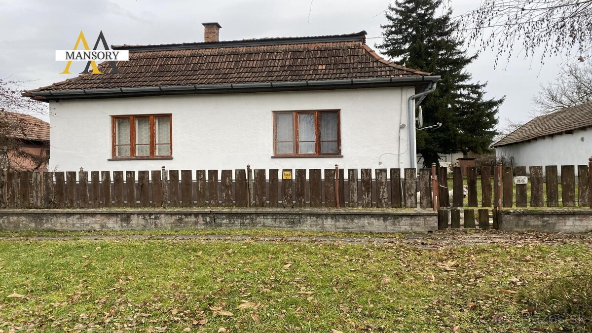 Na predaj 4 izbový rodinný dom za 33 000 eur na pozemku 174 - 4