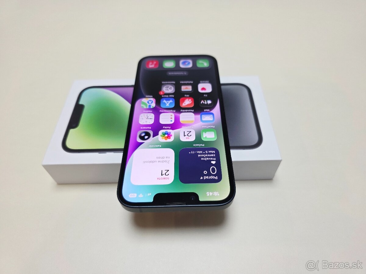 Predám Apple iPhone 14 128gb MIDNIGHT BATERKA 100% - 4