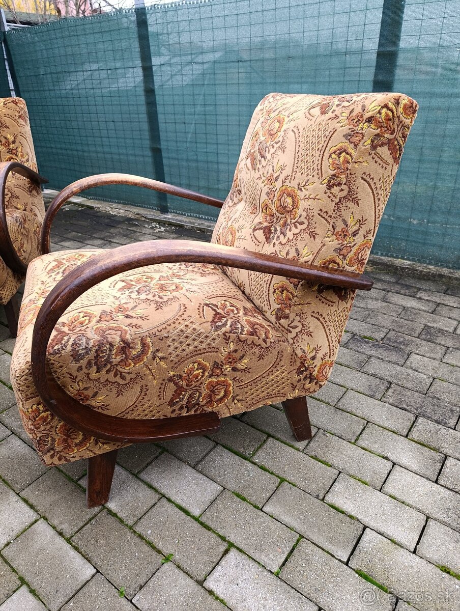 Kreslá Halabala typ C a stolík set - 4