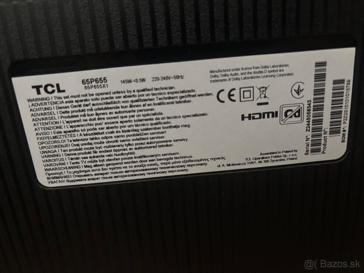 ❗️❗️ TCL 65P655 Google TV 4K 164 cm❗️❗️ - 4