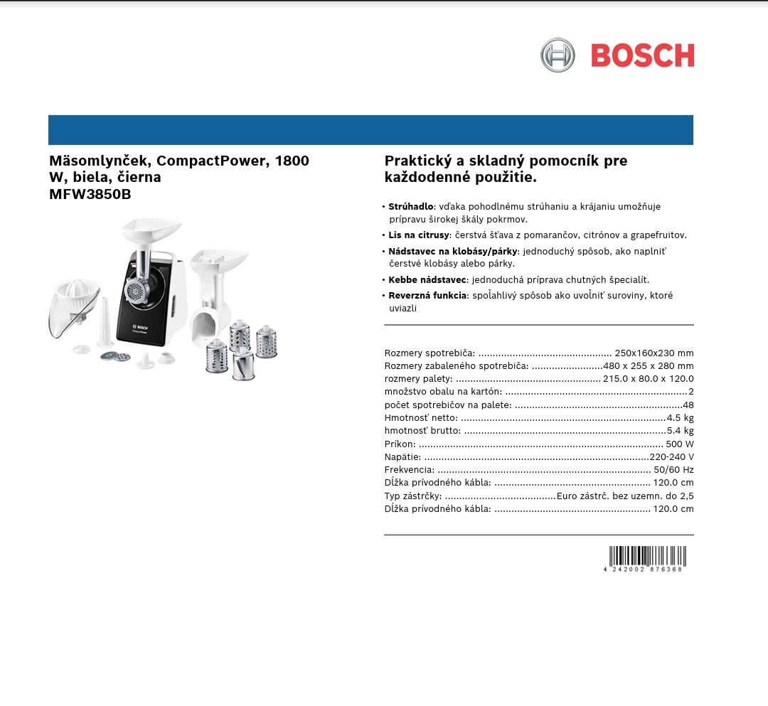 BOSCH mlynček na mäso NOVÝ - 4