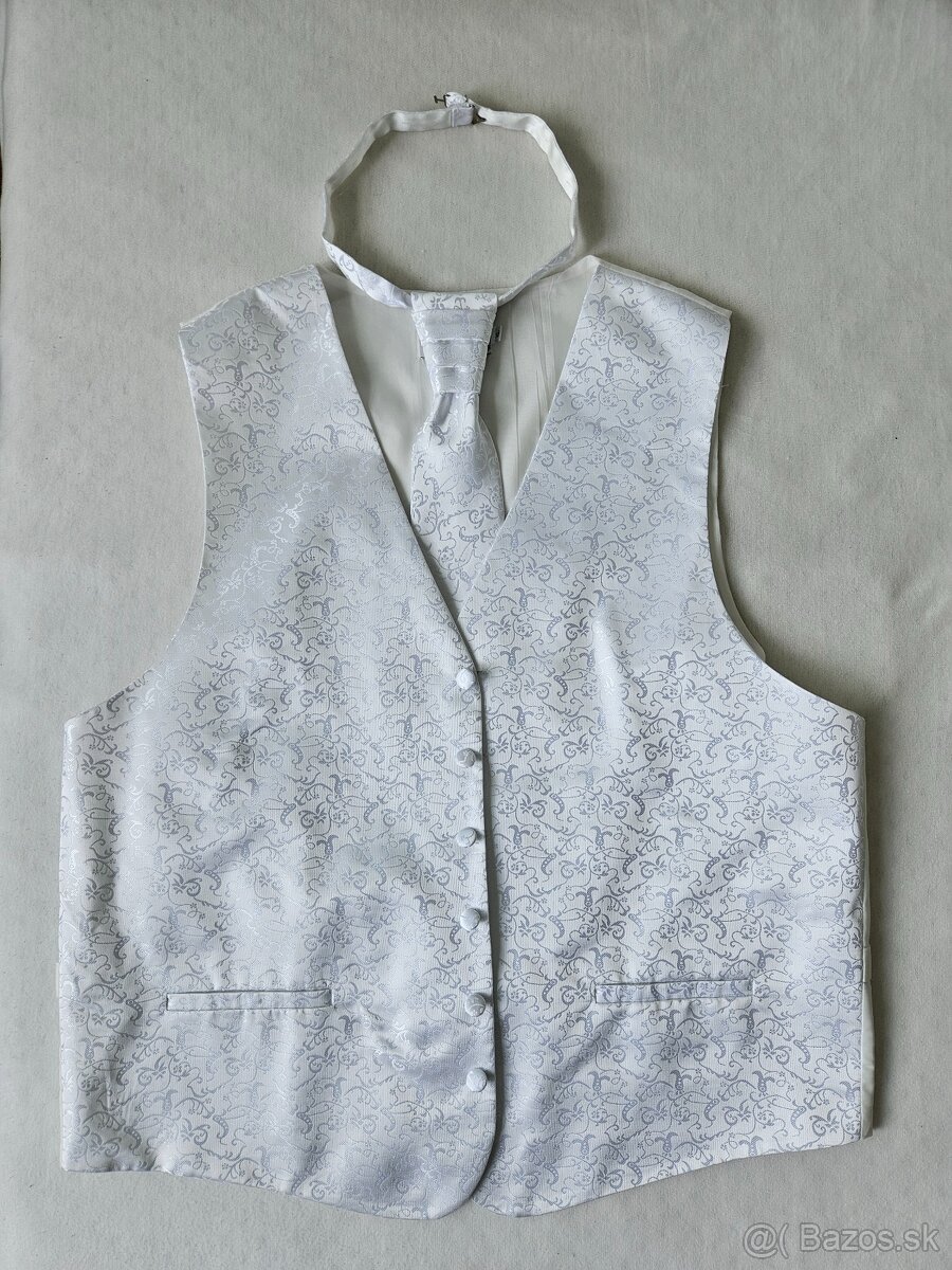 Svadobná vesta + kravata - 4