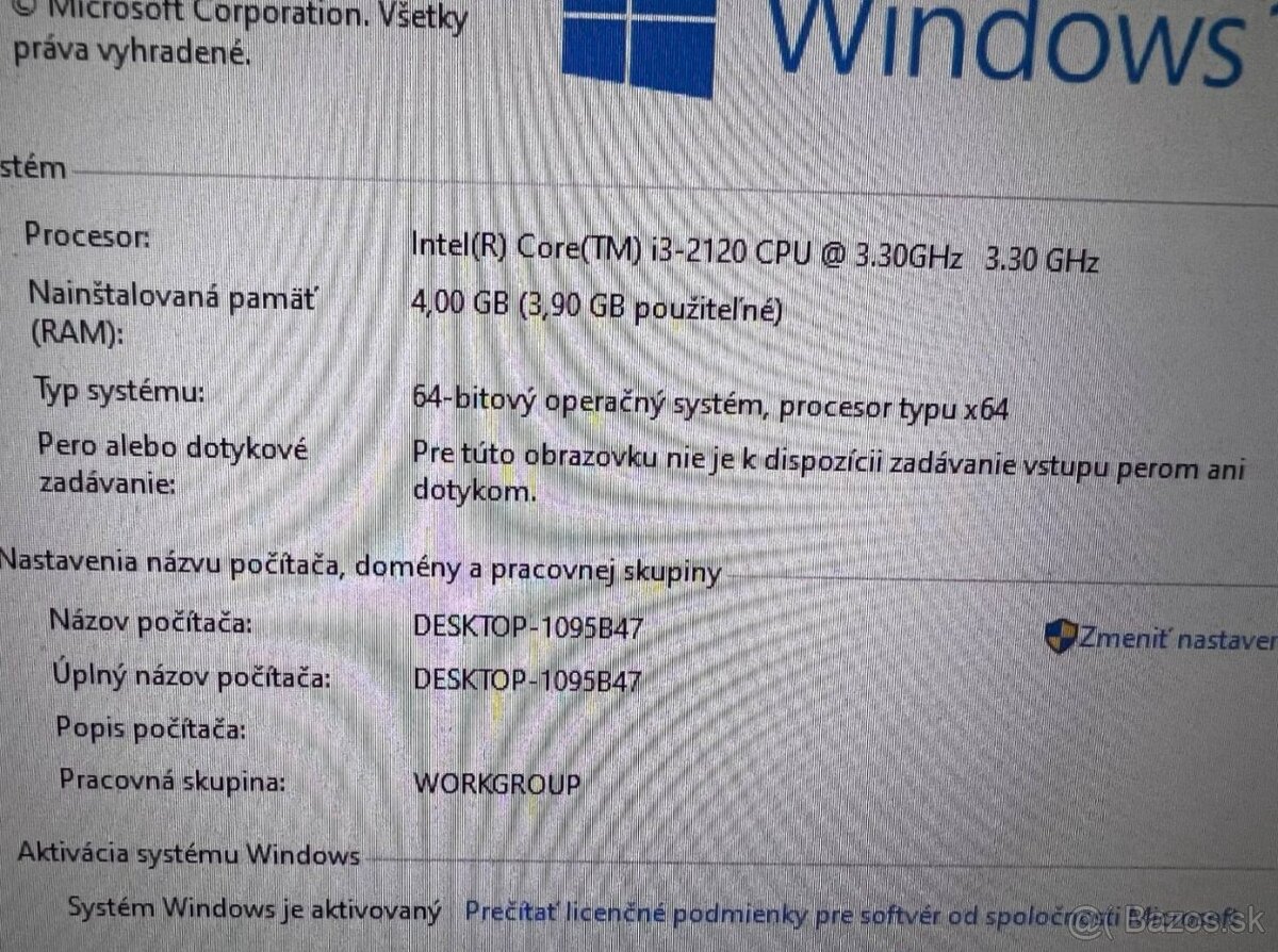 Počítač DELL.Intel i3-2120 2x3,30GHz.4gb ram.250gb HDD - 4