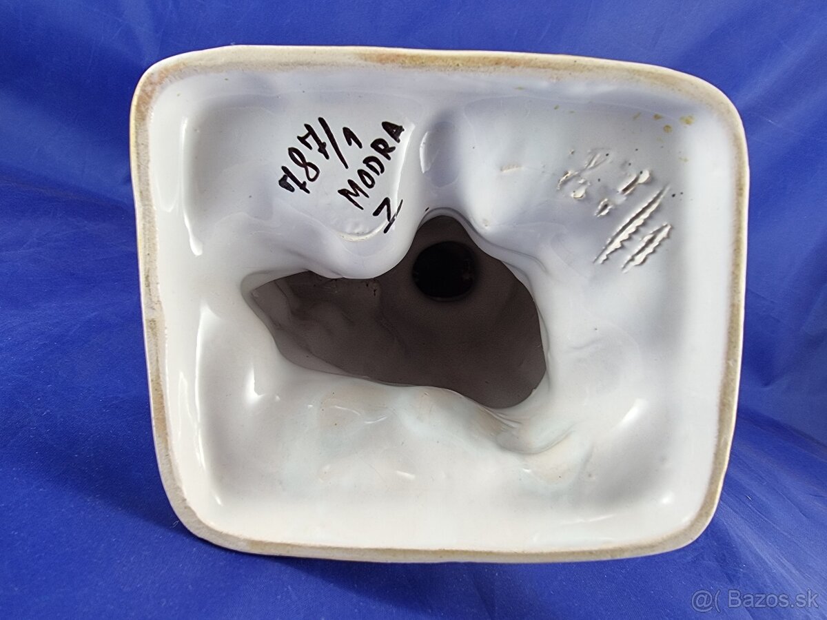 Staré fajansové sochy - MODRA - 31 a 27 cm - 4