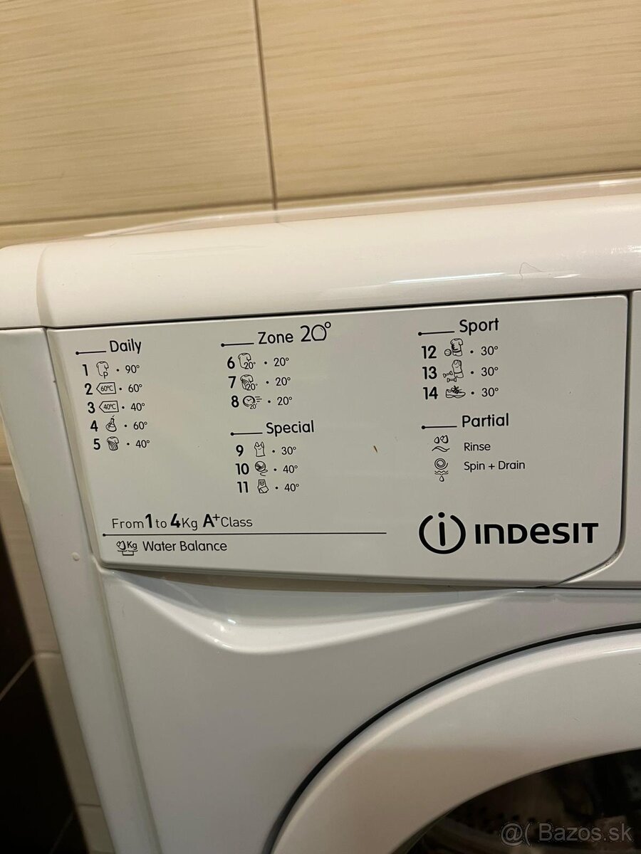 Práčka Indesit-4kg,A+ - 4