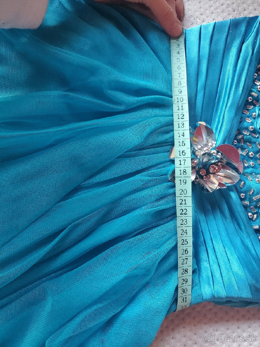 Tyrkysove spoločenské šaty - 4