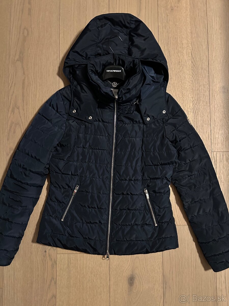 Armani modrá bunda M originál s kapucňou - 4