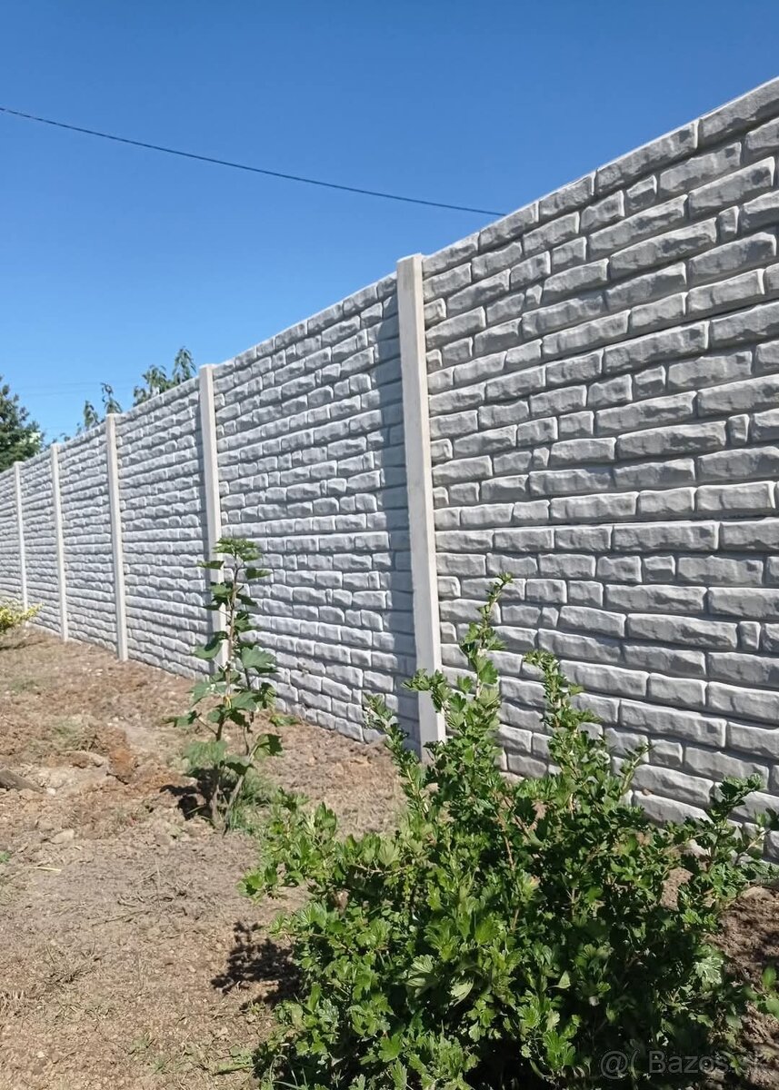 Betónové, 2D/3D panelové ploty, podhrabové dosky - 4