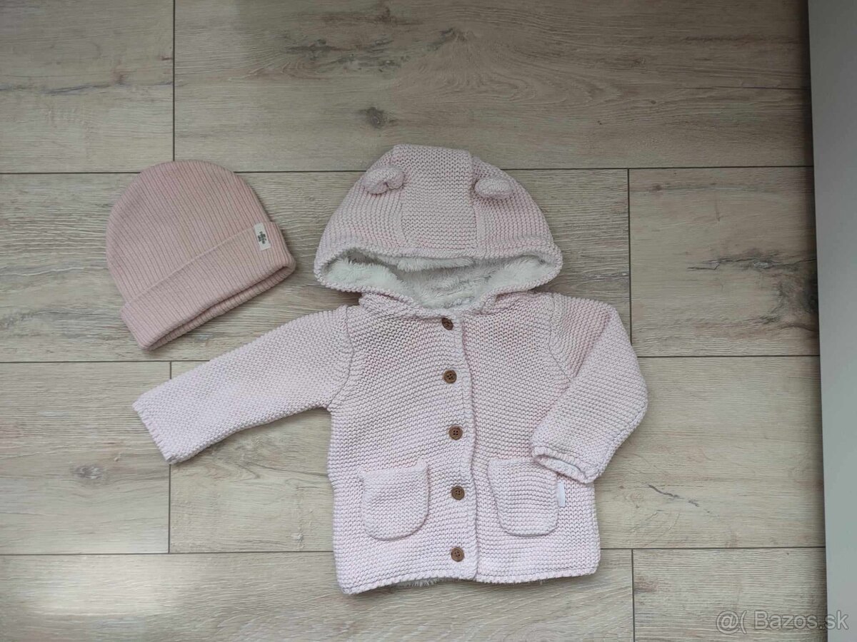 Kabátik/svetrík F&F a čiapka H&M, veľkosť 68 - 4
