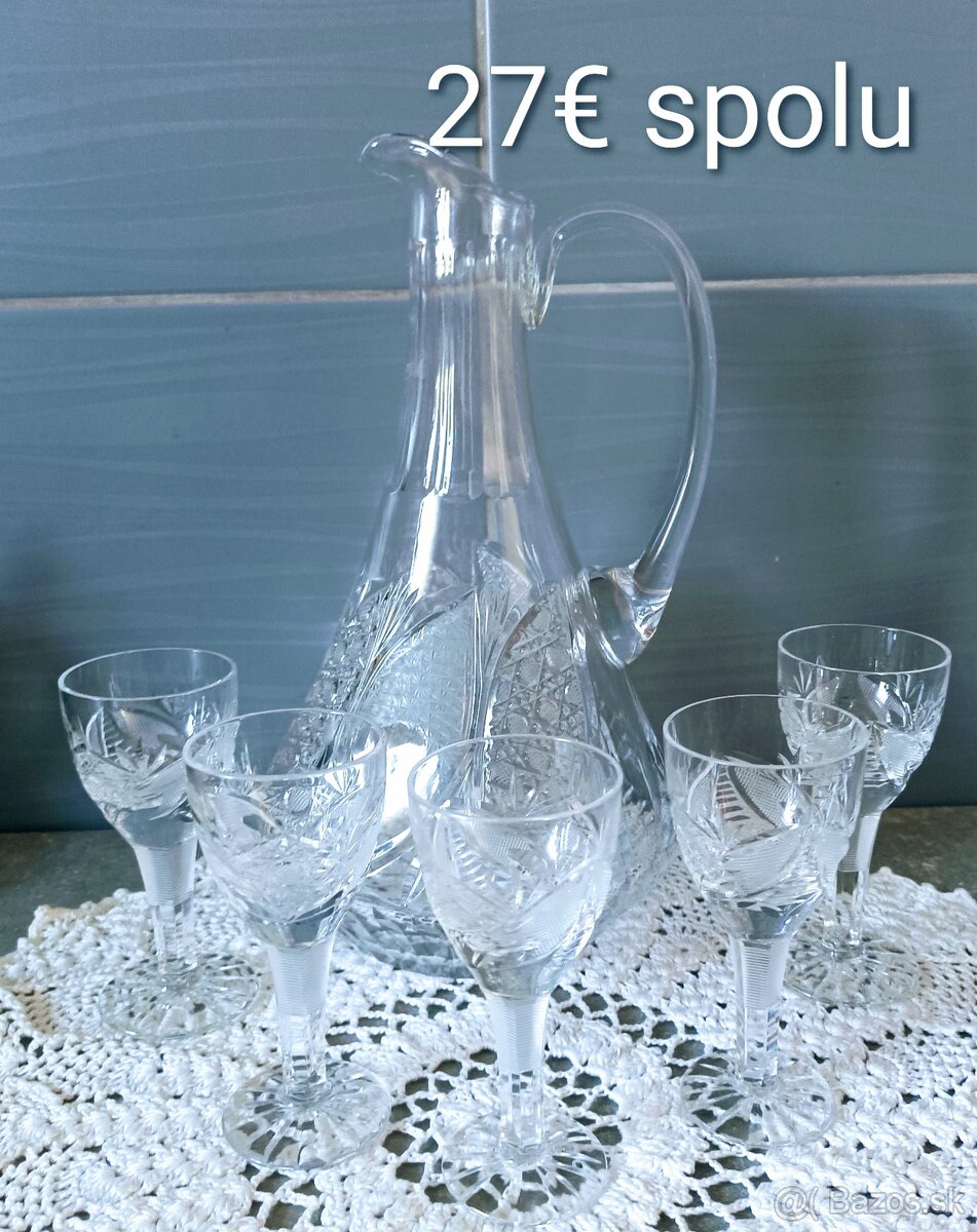 Krištáľ - misa , poháre, - 4