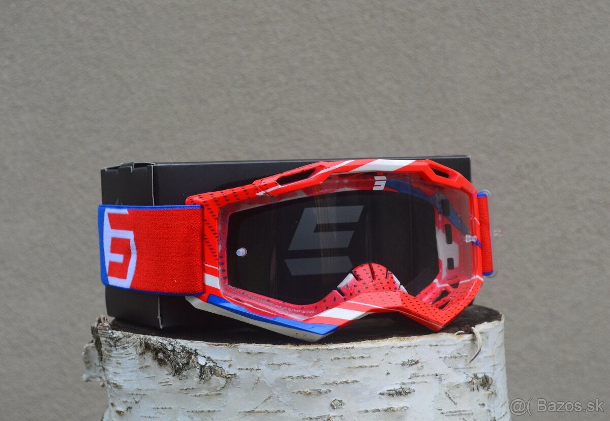 shot prilba perleťová červená modrá okuliare - 4