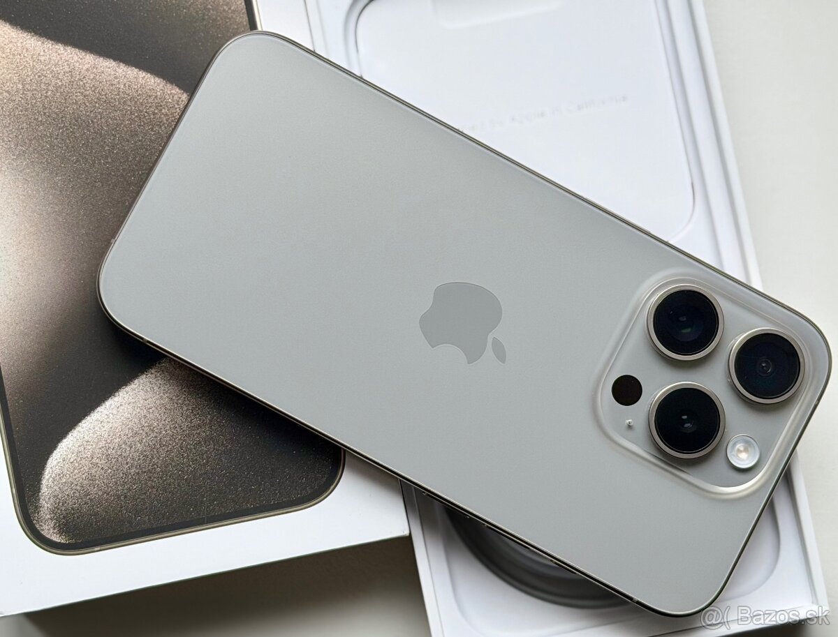 iPhone 15 Pro Natural Titanium BATERIE 100% TOP - 4