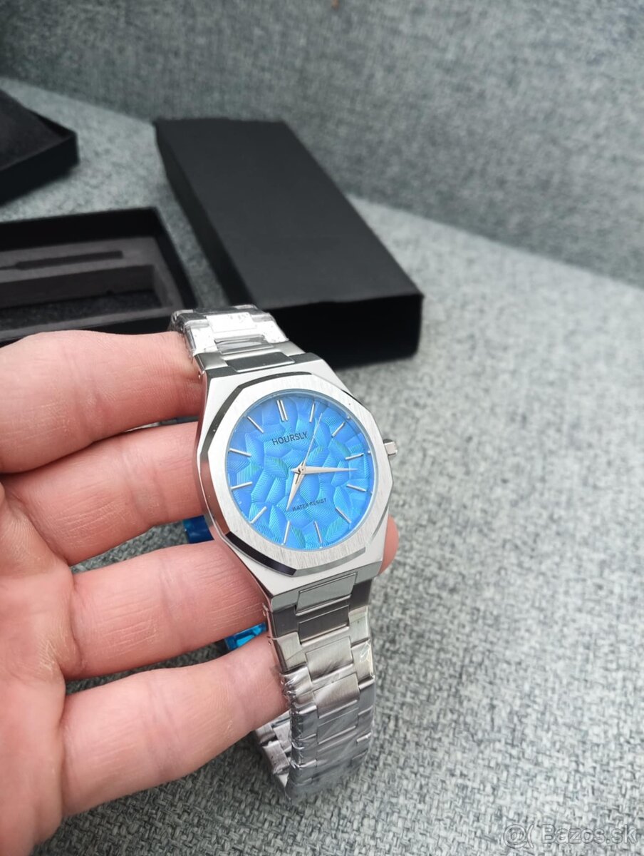 Nové elegantné pánske hodinky s modrým - 4