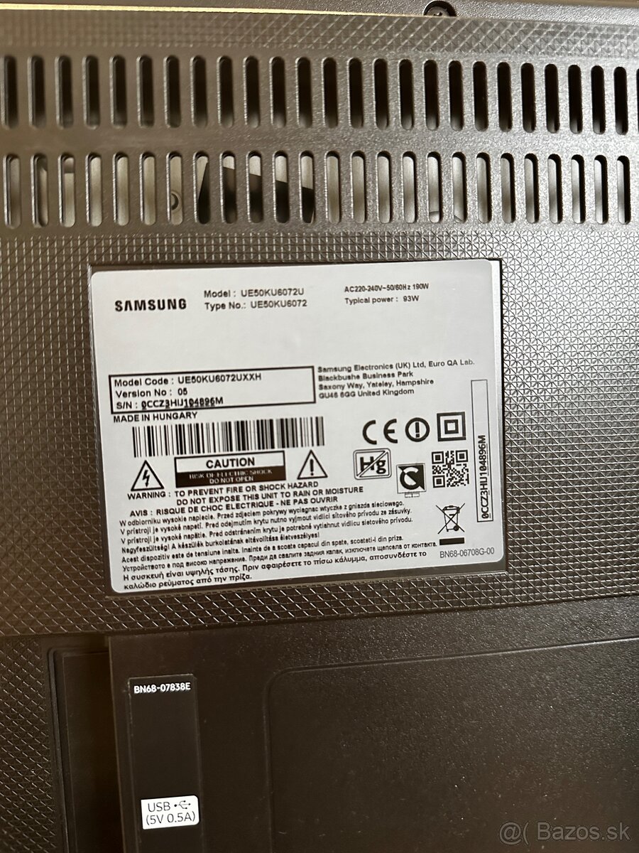 Samsung 50" UHD 4K Smart TV UE50KU6072U - 4