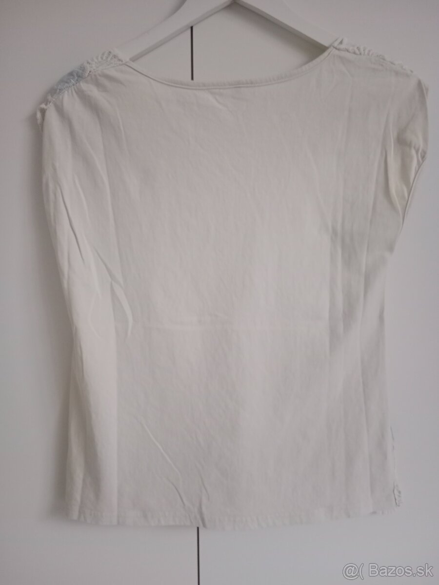 Letná blúzka/tričko s macramé čipkou - 4