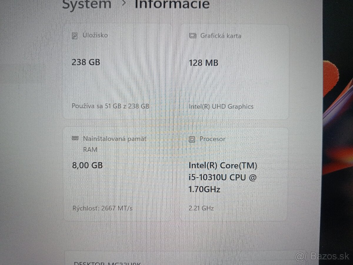 predám Dell Latitude 5410 , Intel i5 . 8gb ram , Win 11 - 4