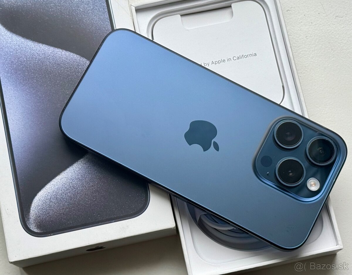 iPhone 15 Pro Blue Titanium BATERIE 100% TOP - 4