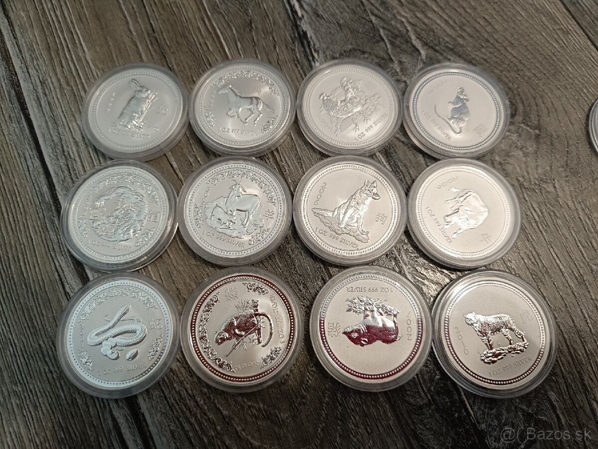 Kompletná séria mincí Lunar I 1oz. Austrália. - 4