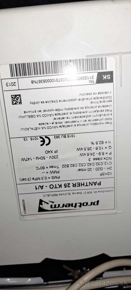 Predám plynový kotol Protherm Panther 25KTO v19 - 4