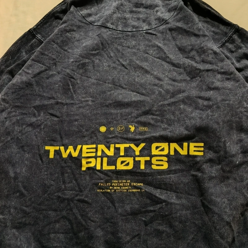 Twenty One Pilots Trench sivá mikina s kapucňou distressed S - 4
