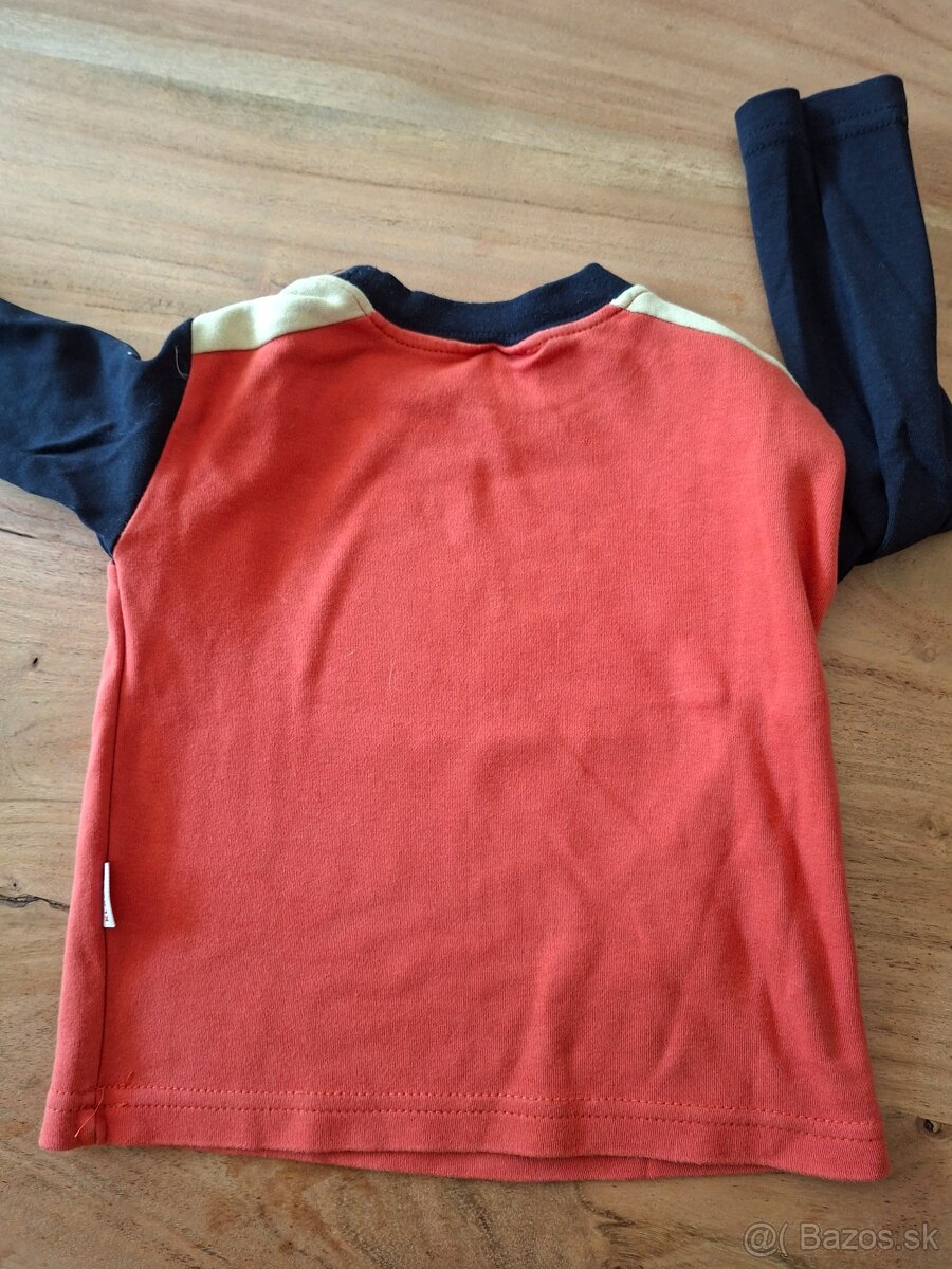 Červené tričko s modrými rukávmi 92 - 4