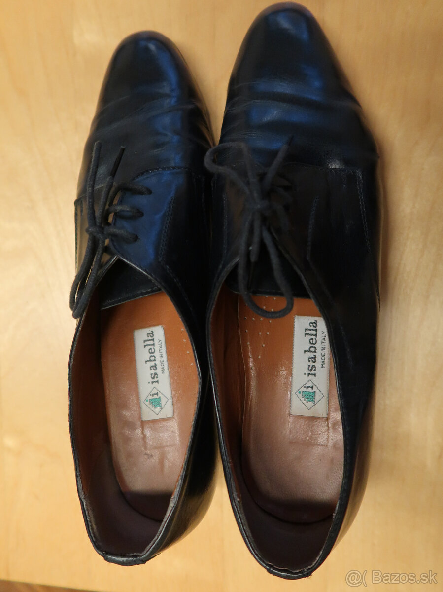 Dámske kožené topánky modré - 4