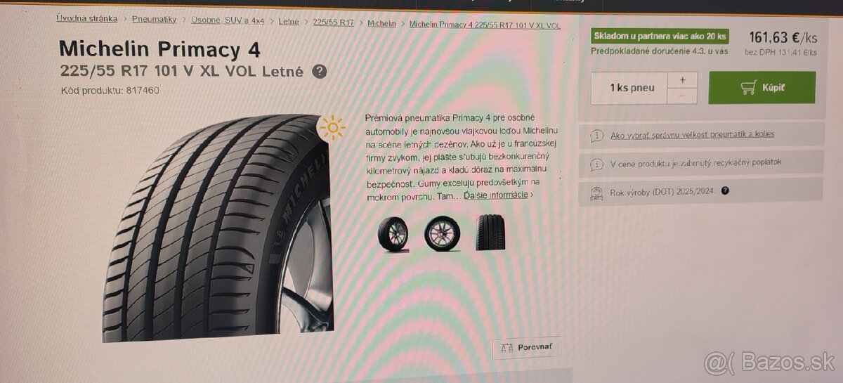 Predám letné pneumatiky 225/55/R17 - 4