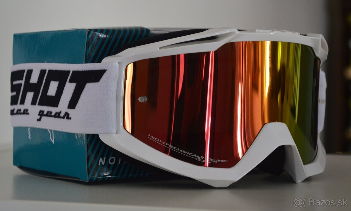 shot helma prilba perleťová červená modrá okuliare - 4