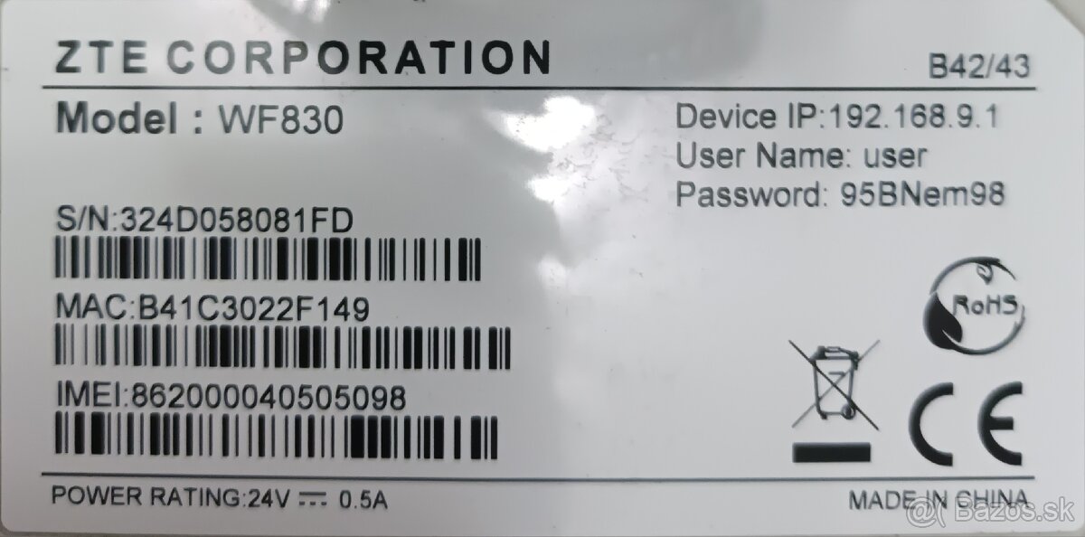 O2 anténa 4G + wifi Router - 4