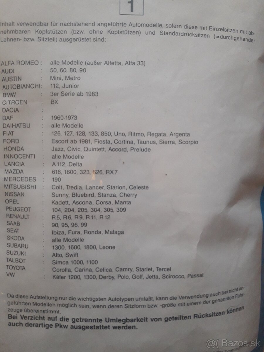 Sada potahů sedadel pro veterány NOVÉ - 4