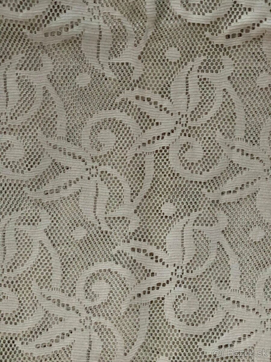 RETRO -Staručká záclona - krémová - nepoškodená - 4