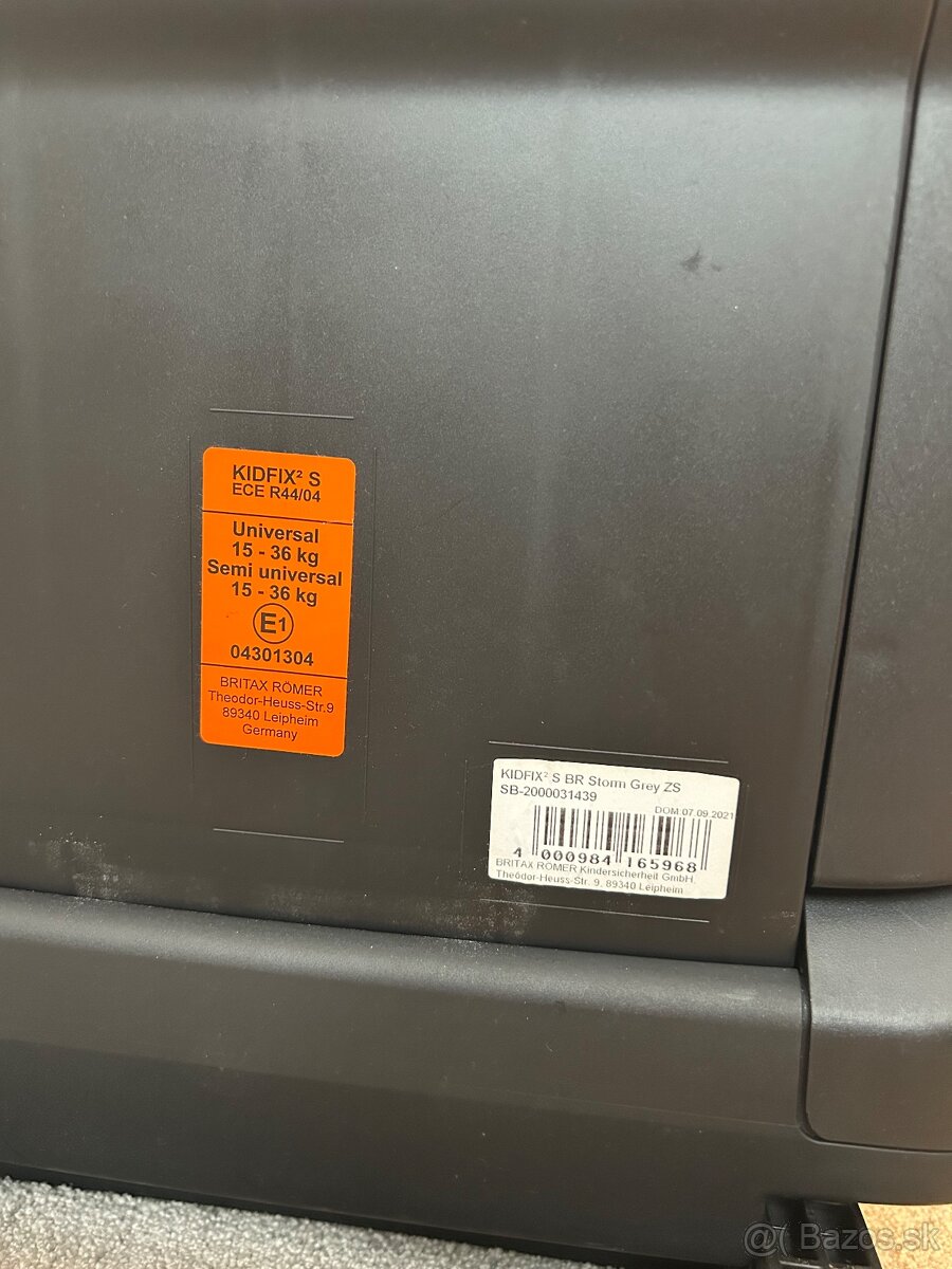 autosedačka Brirax Römer Kidfix S – 15–36 kg, Isofix - 4